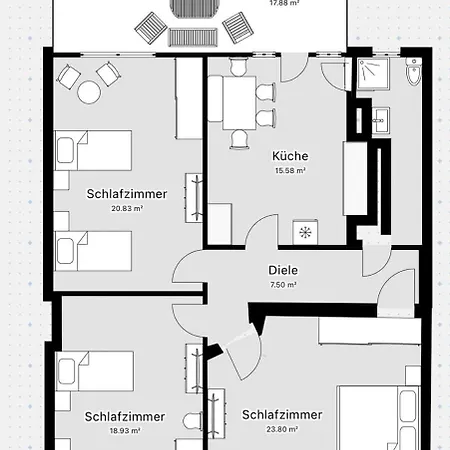 6p Zentrale Mit Balkon&parkplatz Apartment
