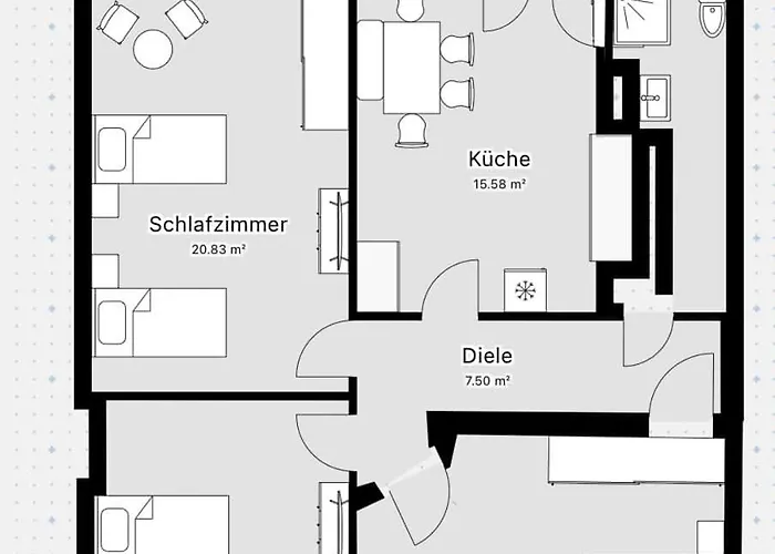 6p Zentrale Mit Balkon&parkplatz Appartement
